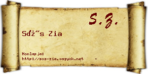 Sós Zia névjegykártya